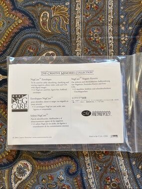 Creative Memories NegCare Photo Negative Envelopes